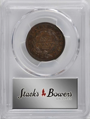 image for: 1838 Modified Matron Head Cent. N-9. Rarity-3. AU-55 (PCGS).