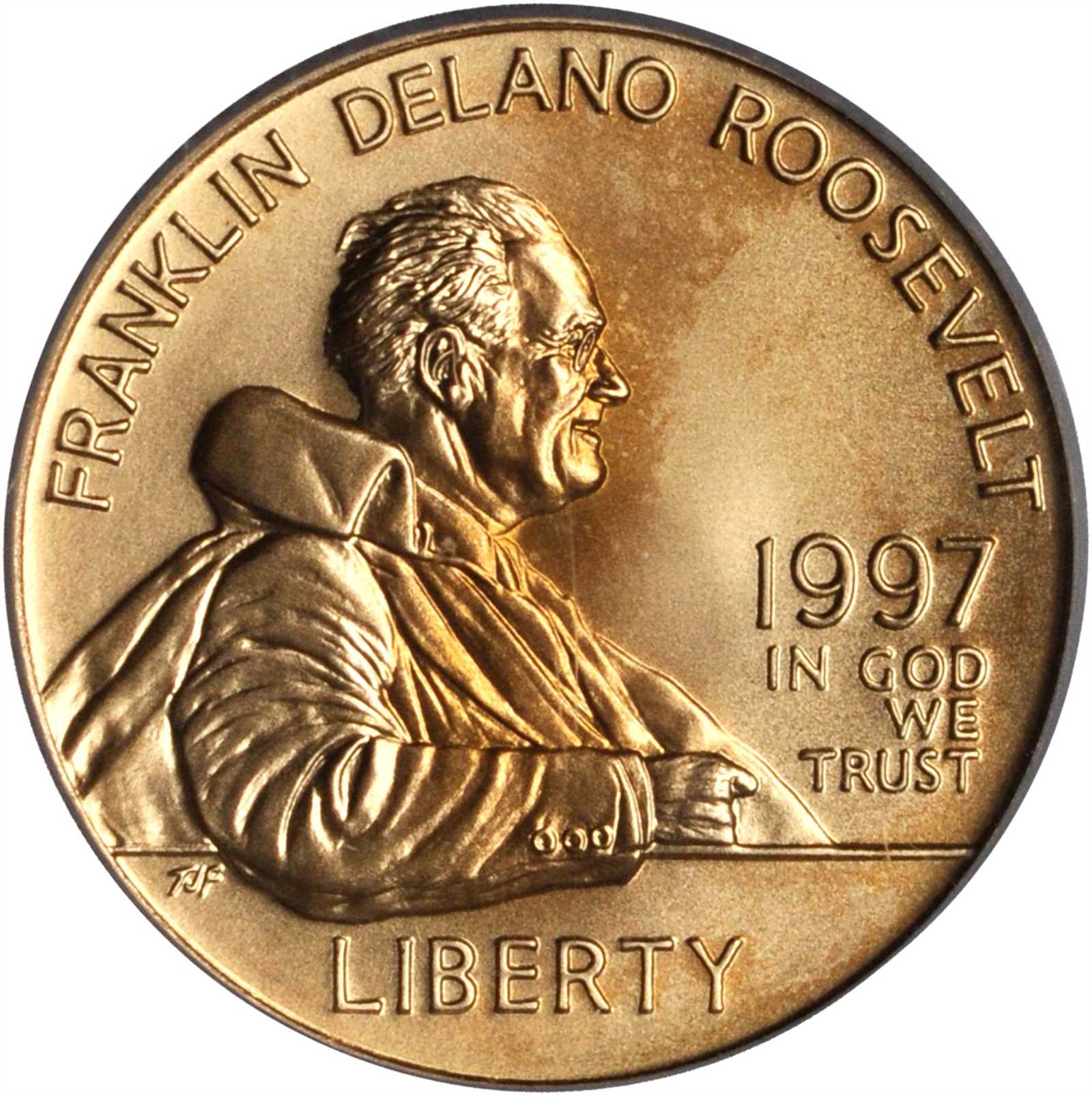 image for: 1997-W Franklin D. Roosevelt Gold $5. MS-70 (PCGS).