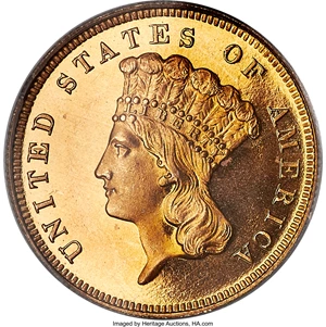 image for: 1881 $3 PR66 Cameo PCGS. CAC....