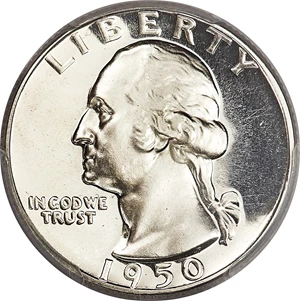 image for: 1950 25C PR65 Deep Cameo PCGS....