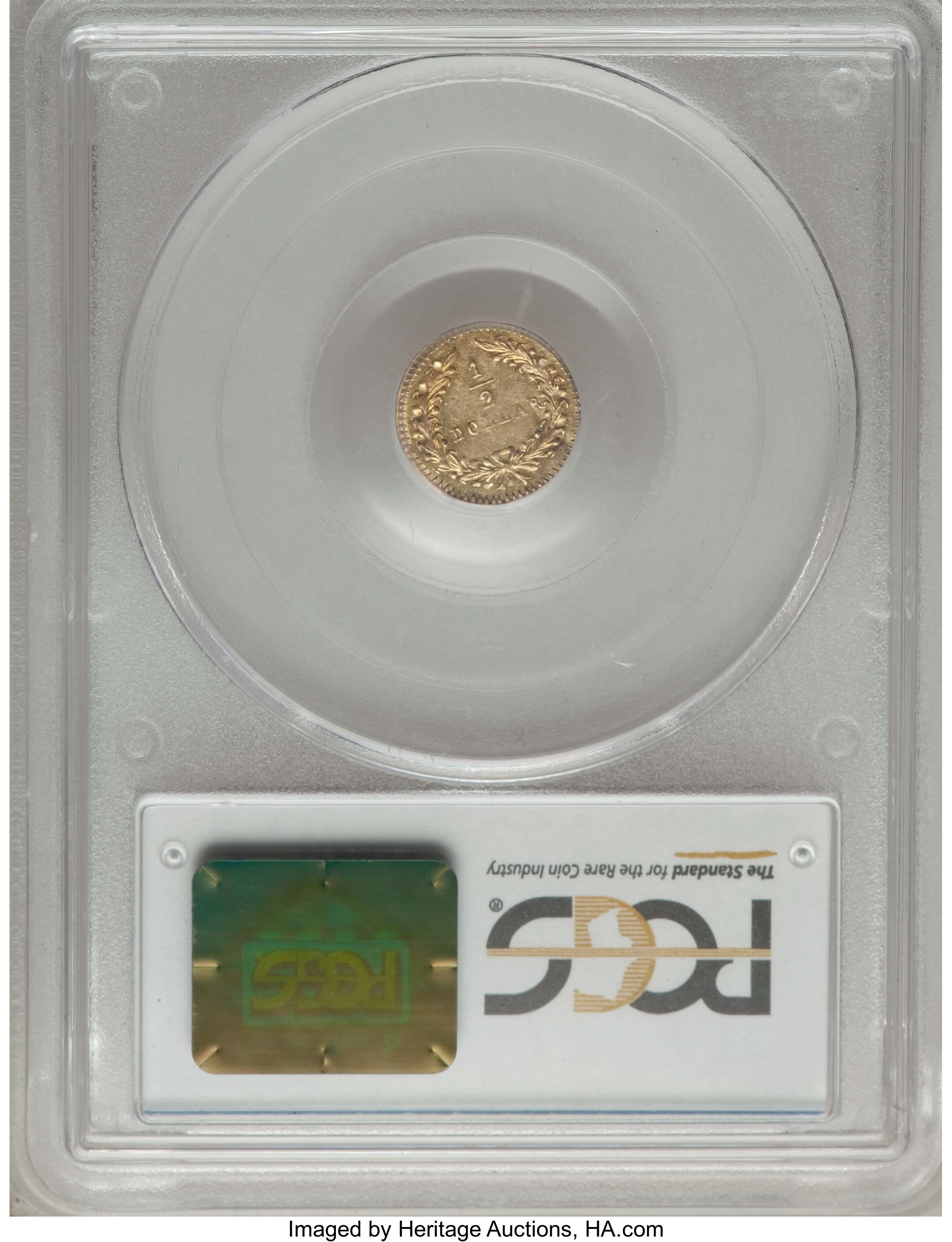 image for: 1852 50C Indian Round 50 Cents, BG-1076, Low R.6, AU58 PCGS. PCGS Population: (1/25). NGC Census: (0/1).  ...