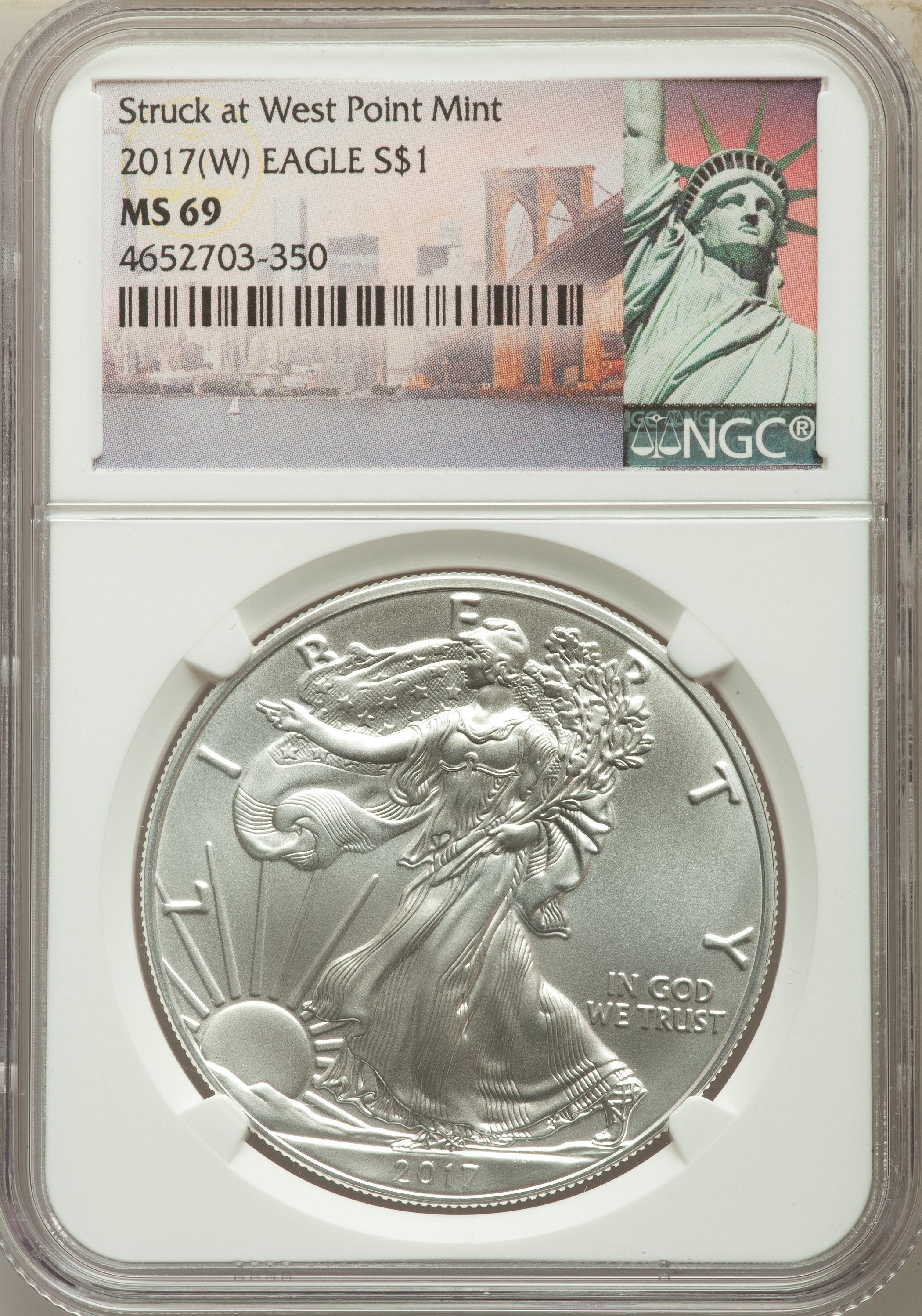 2017 W One dollar Struck at West Point Mint MS Values | Greysheet