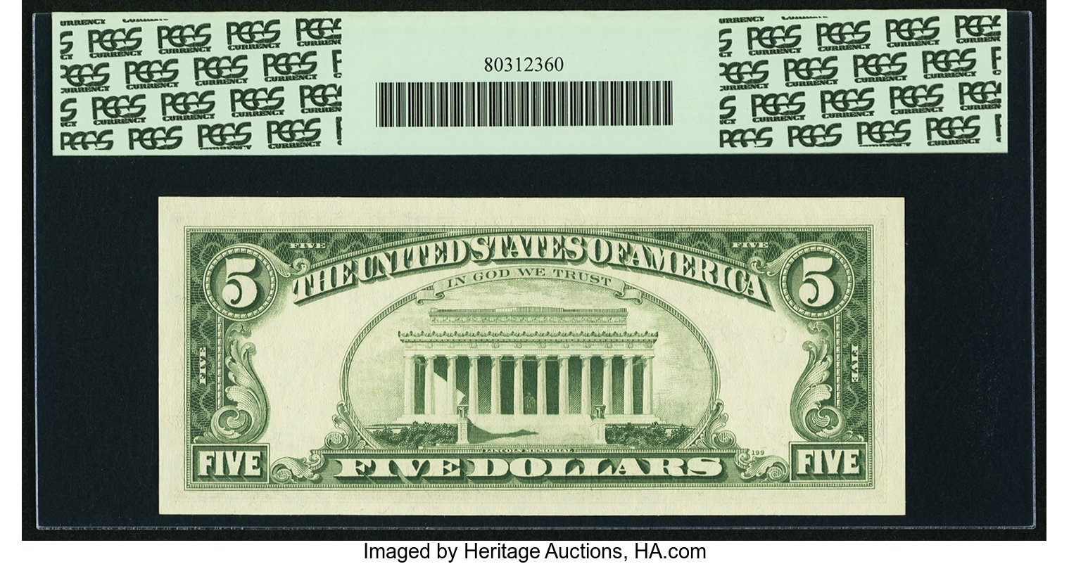 image for: Fr. 1972-F* $5 1969C Federal Reserve Star Note. PCGS Gem New 65PPQ....