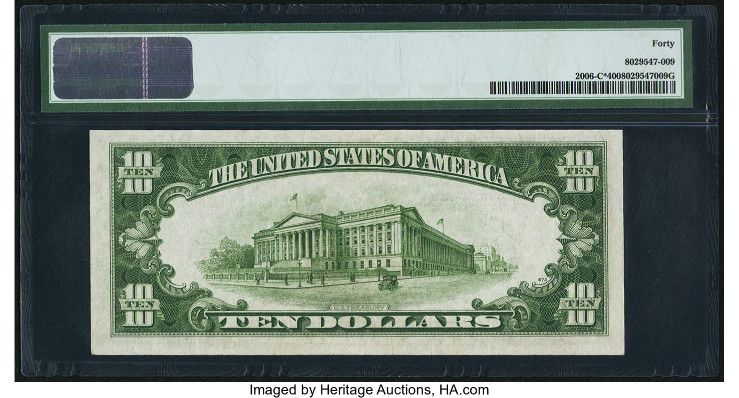 image for: Fr. 2006-C* $10 1934A Federal Reserve Star Note. PMG Extremely Fine 40....