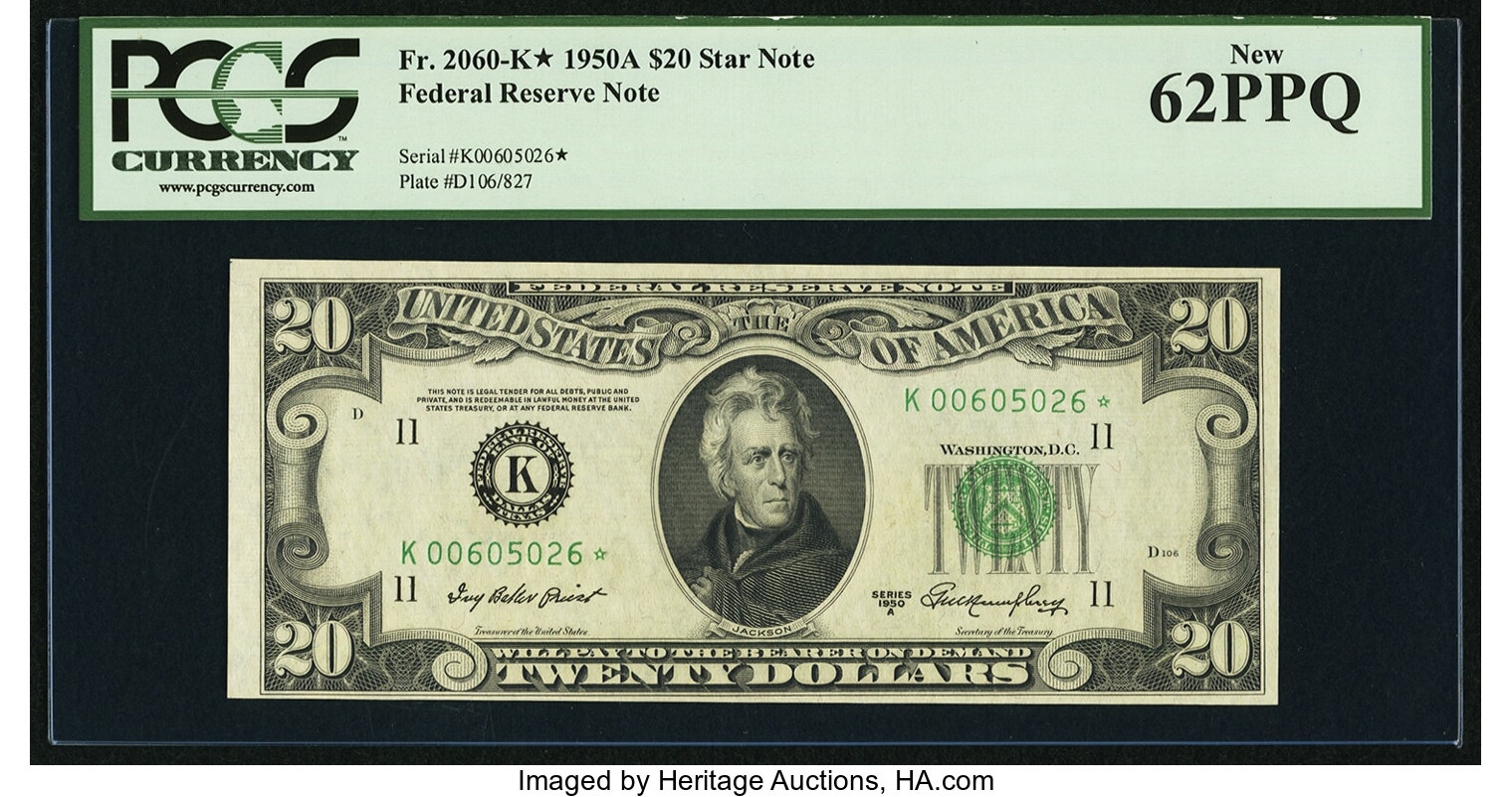1950A $20 Dallas, Star Replacement (Fr. 2060K*)