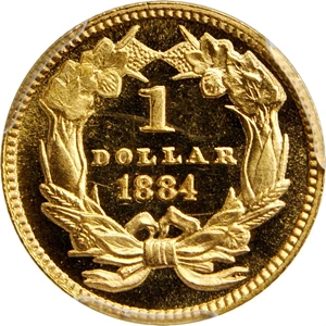 image for: 1884 Gold Dollar. Proof-66 Cameo (PCGS). CAC.