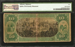 image for: Versailles, Kentucky. $10 Original. Fr. 414. The Commercial NB. Charter #1835. PMG Very Good 10 Net. Splits, Previously Mounted.