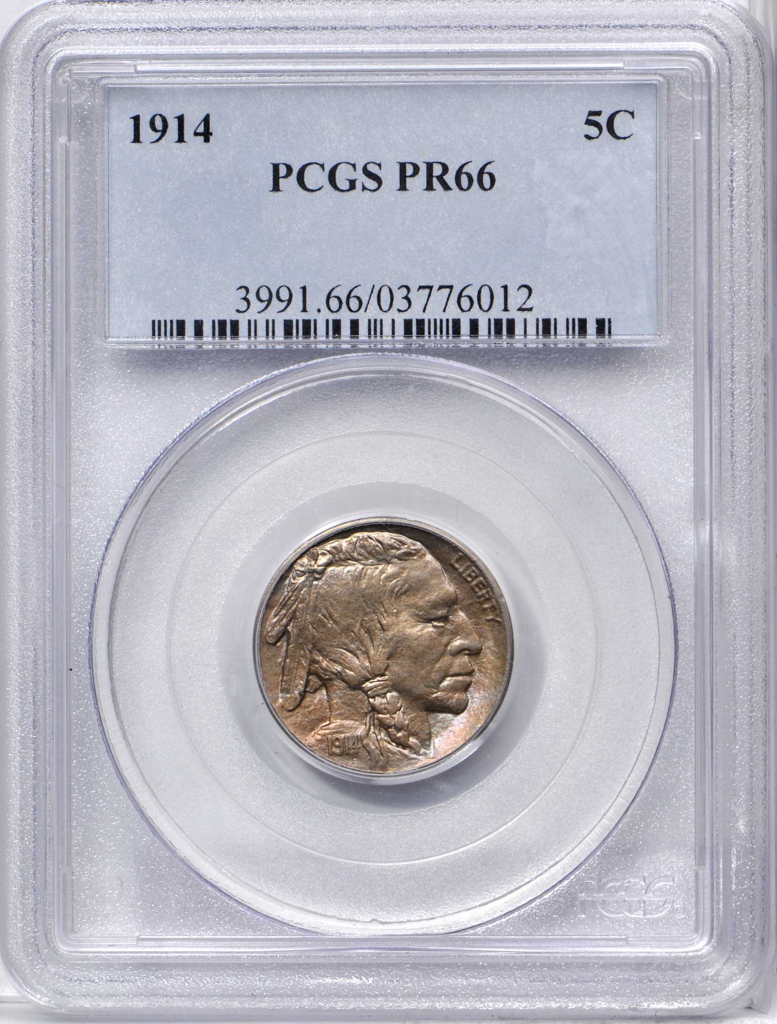 Buffalo Nickel 5c Type 2 Reverse, Matte Finish, 1913-1916 [Type] PR60 thumbnail 4