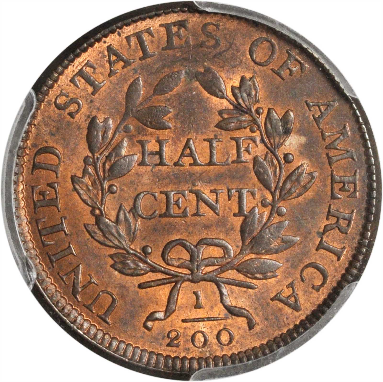 Draped Bust Half Cent 1/2c 1800-1808 MS RB [Type] MS65 RB thumbnail 18