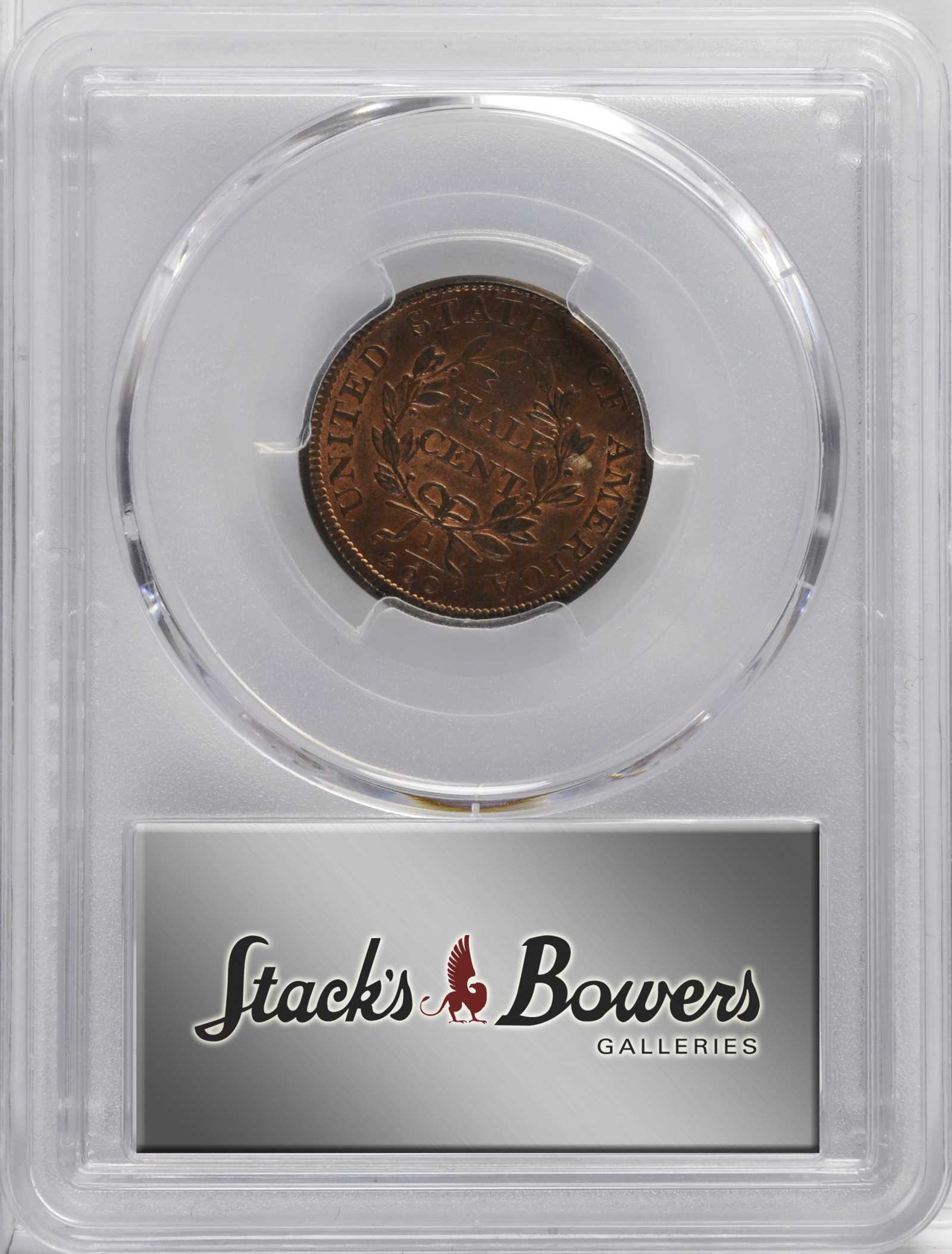 Draped Bust Half Cent 1/2c 1800-1808 MS RB [Type] MS65 RB thumbnail 19