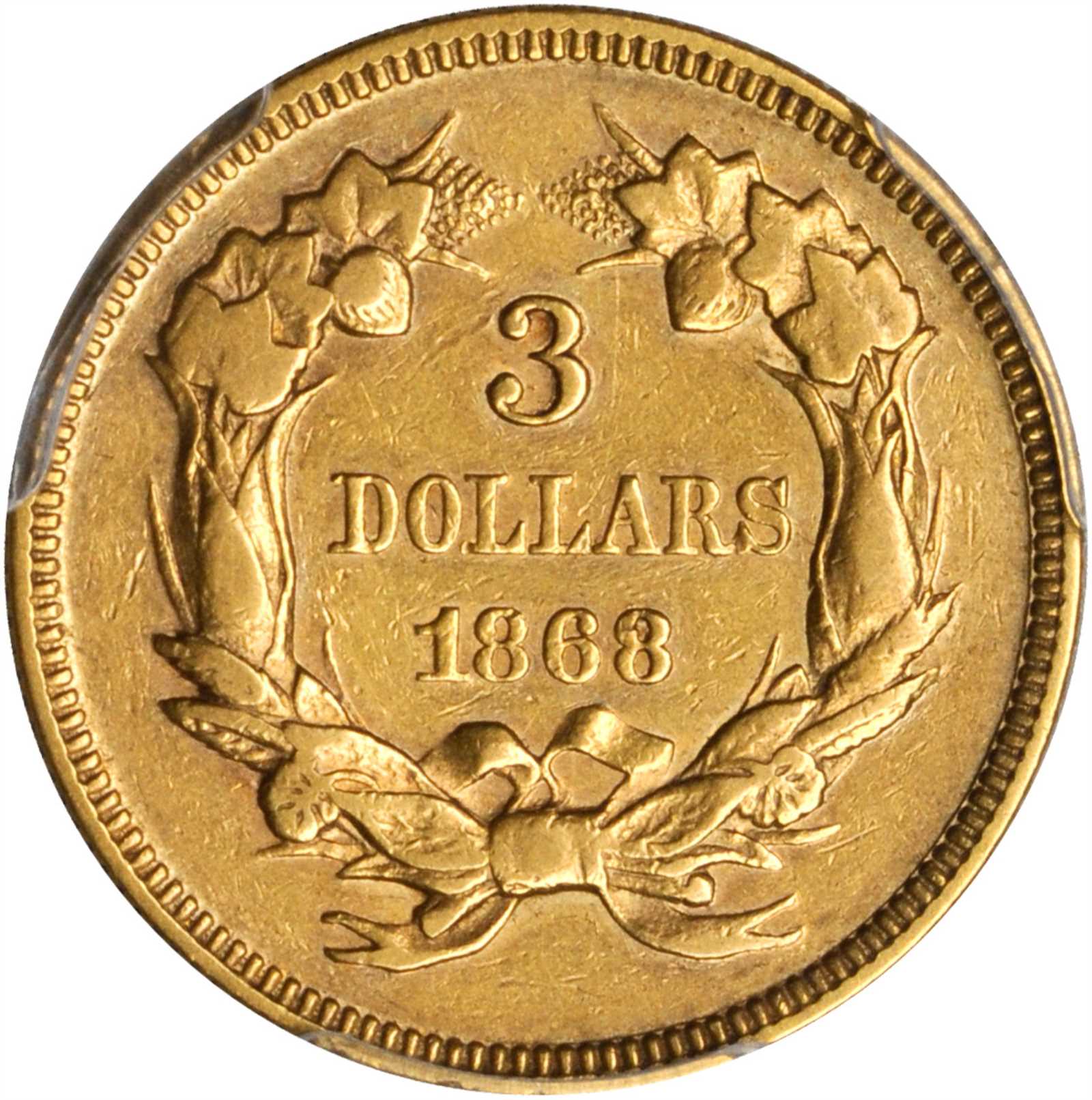 1868 $3 VF35 thumbnail 4