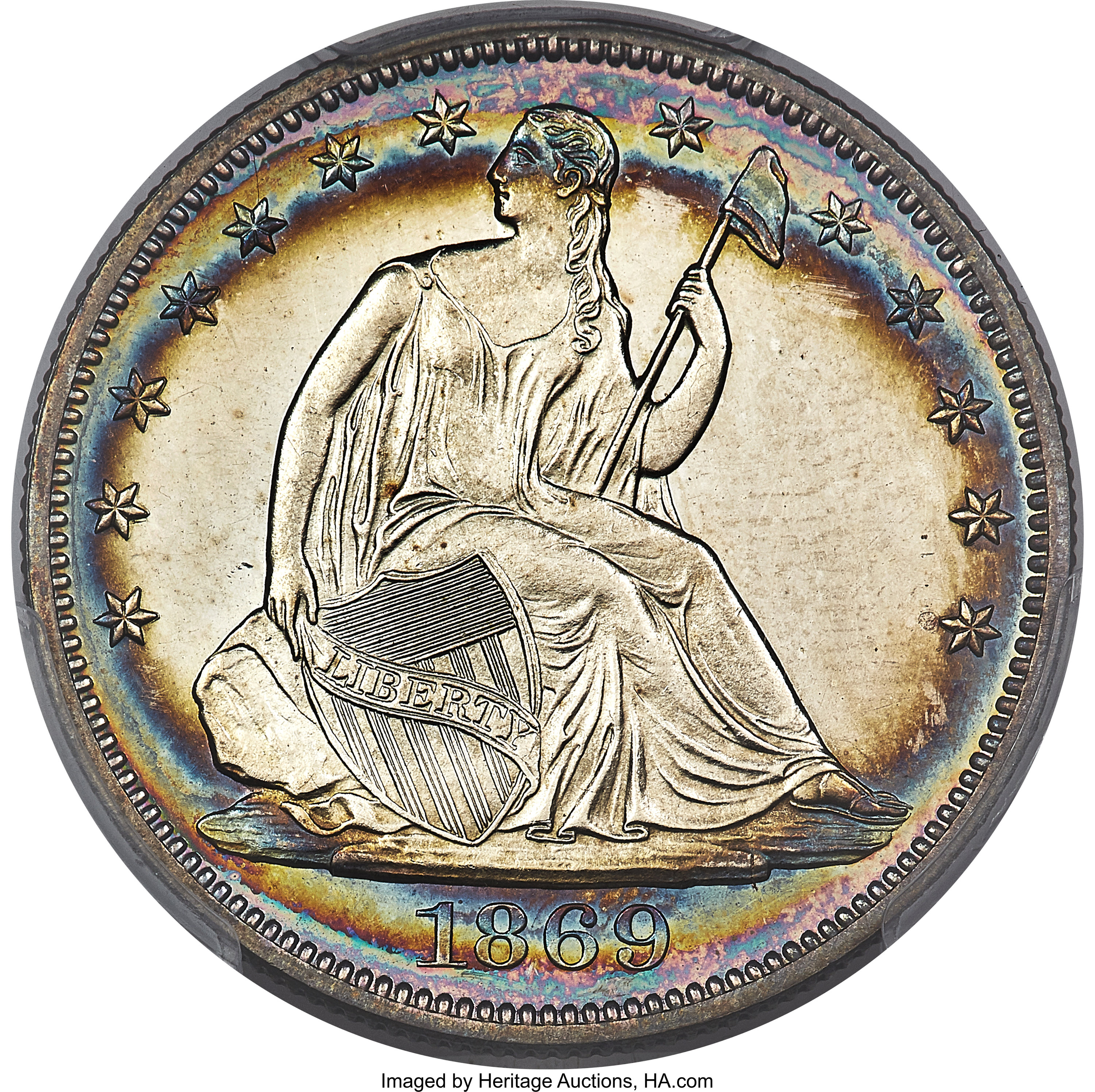 image for: 1869 50C PR64 Cameo PCGS....