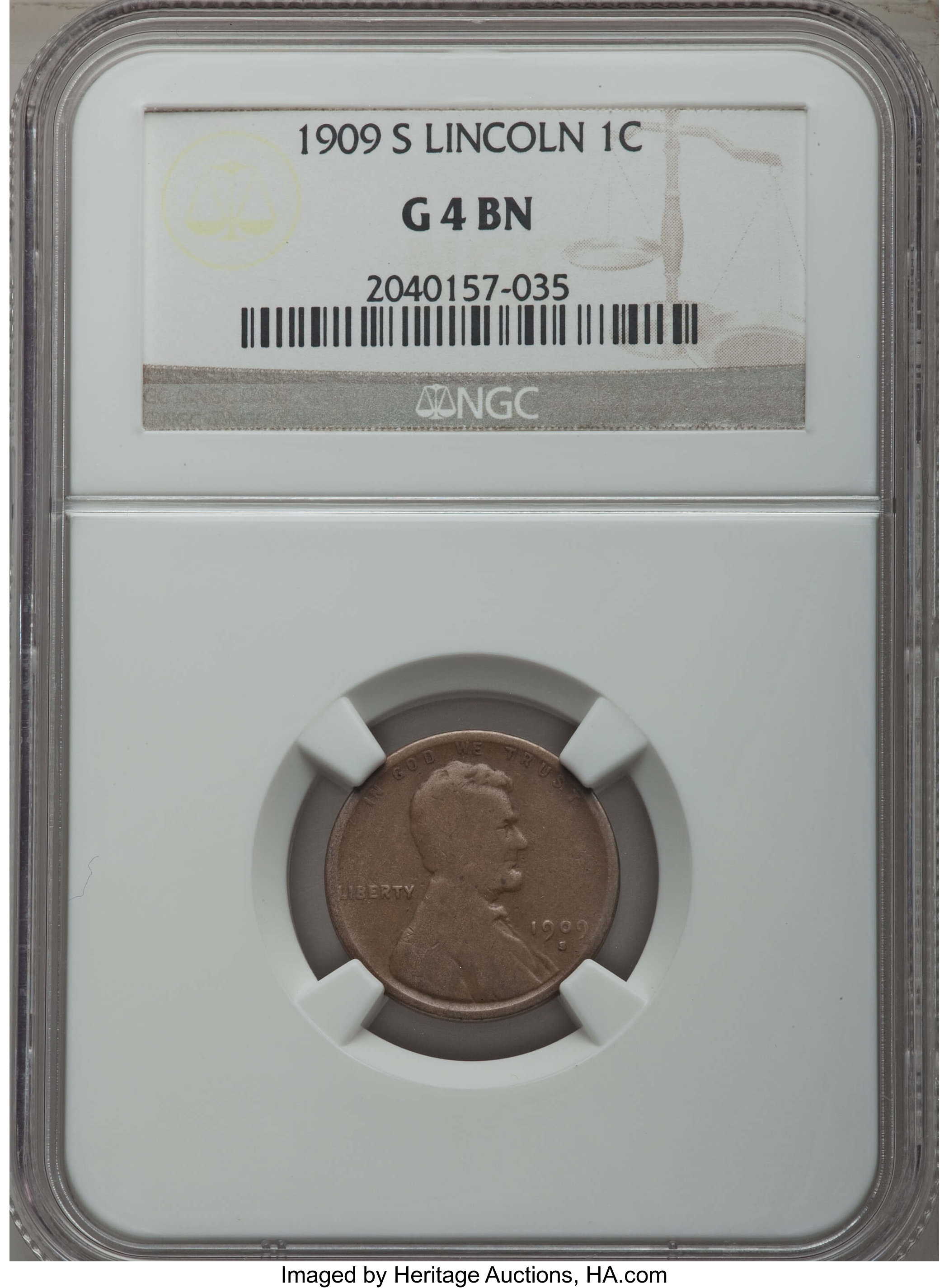 Image for 1909-S 1c Lincoln MS BN AG3 BN