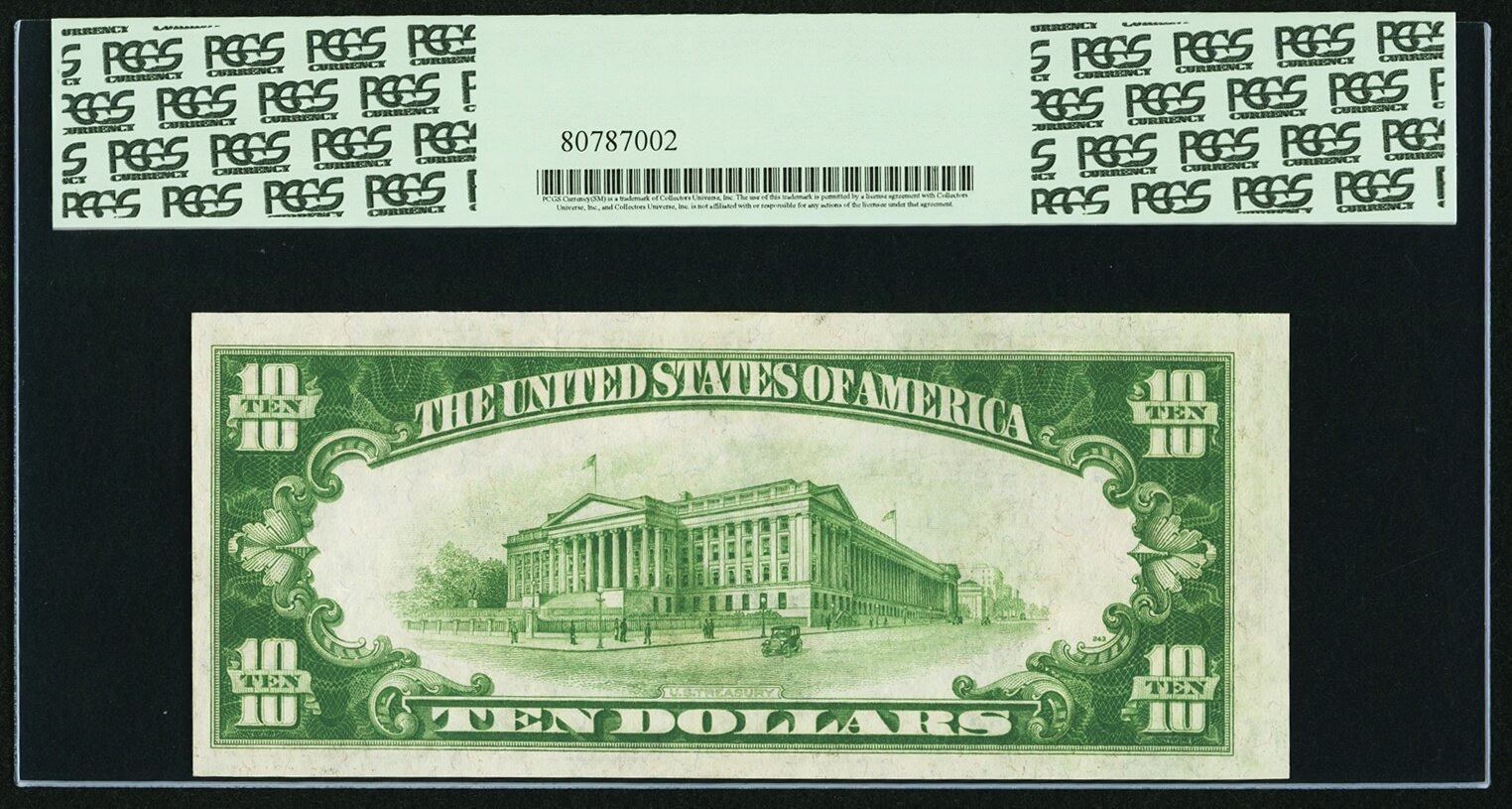 image for: Fr. 2002-G* $10 1928B Federal Reserve Star Note. PCGS Choice About New 58....