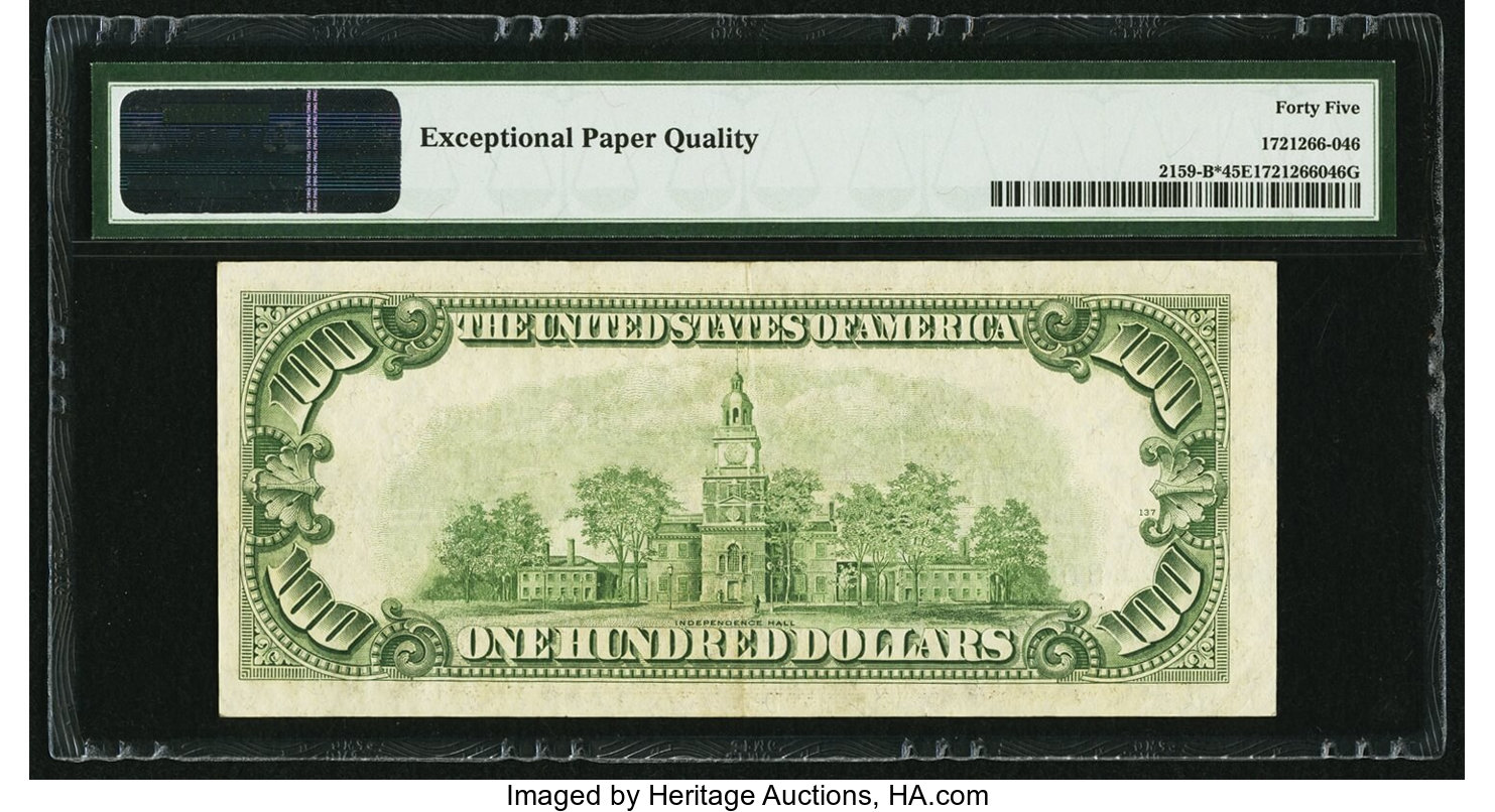 image for: Fr. 2159-B* $100 1950B Federal Reserve Star Note. PMG Choice Extremely Fine 45 EPQ....