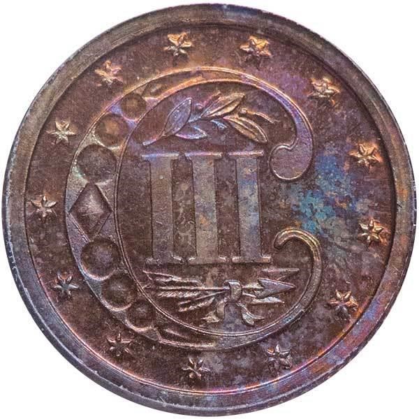 image for: 3C 1870 J-799. PCGS PR65 RB CAC