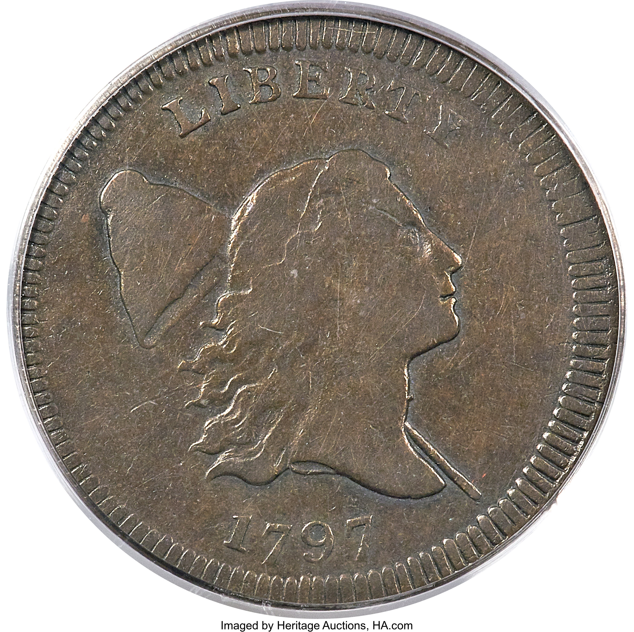 image for: 1797 1/2 C Plain Edge, C-2, B-2, R.3, VF30 PCGS....