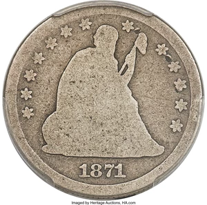 image for: 1871-CC 25C AG3 PCGS....
