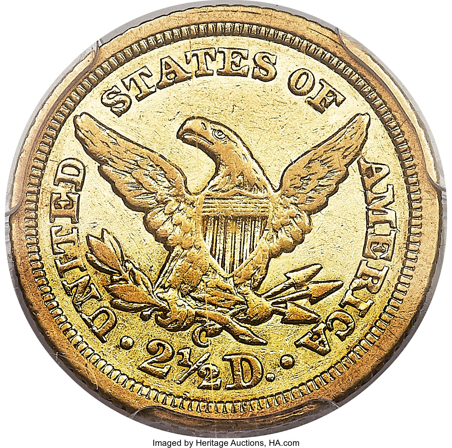 image for: 1843-C $2 1/2 Small Date, Crosslet 4 XF45 PCGS. Variety 1....