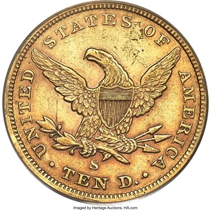 image for: 1864-S $10 XF40 PCGS....