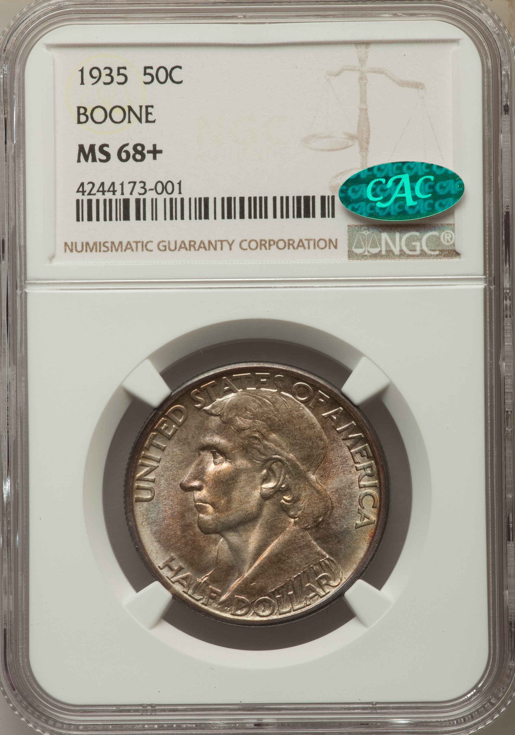 1935 50c Boone MS68 CAC thumbnail 4