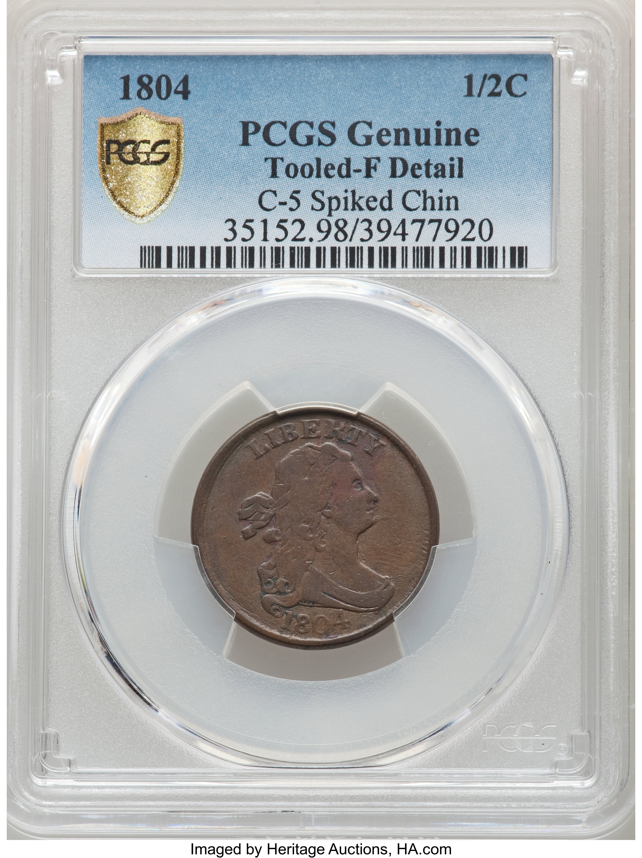 1804 1/2c Spiked Chin, C-5 MS BN VF20 BN thumbnail 15