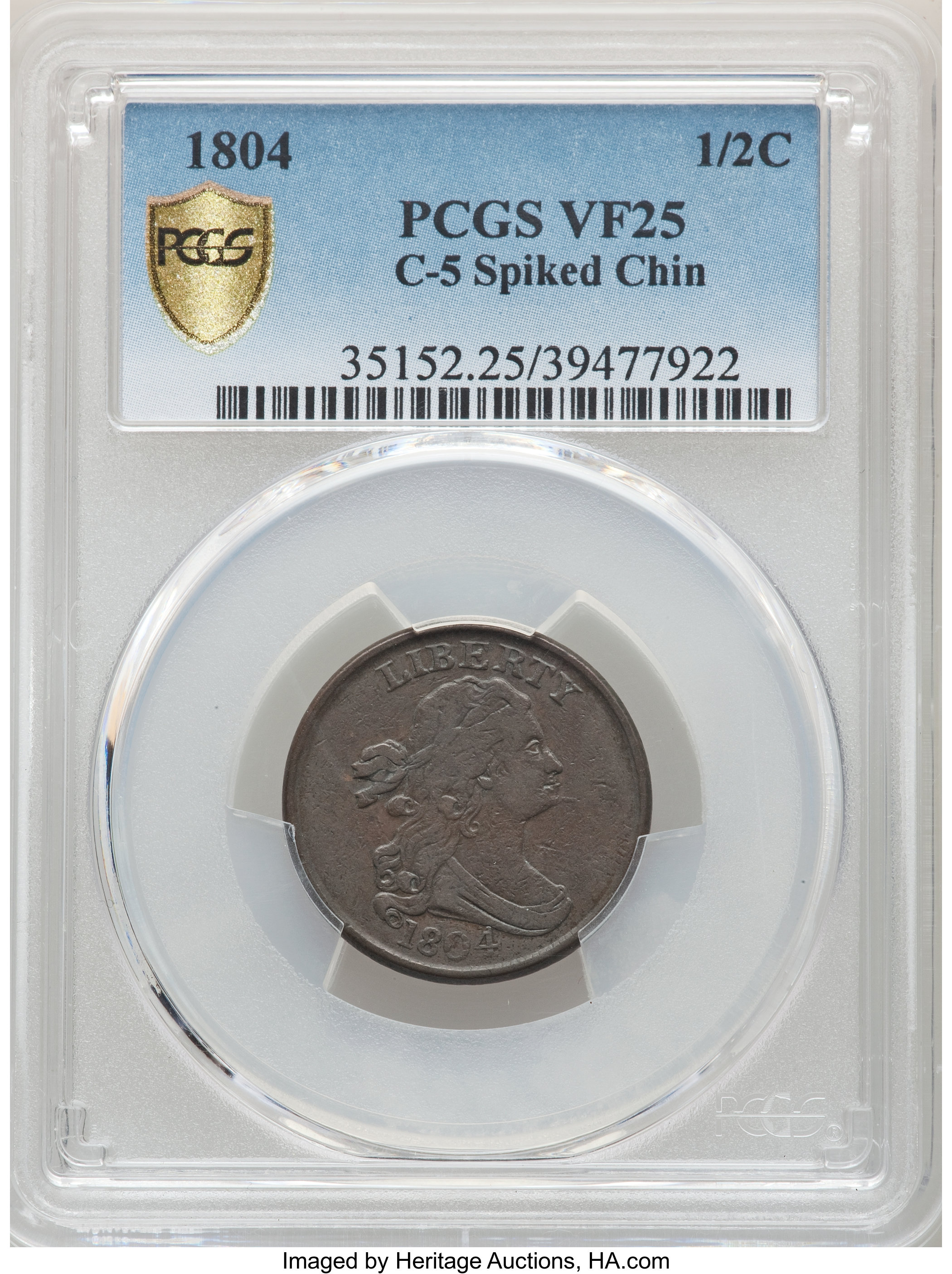 1804 1/2c Spiked Chin, C-5 MS BN VF20 BN thumbnail 7