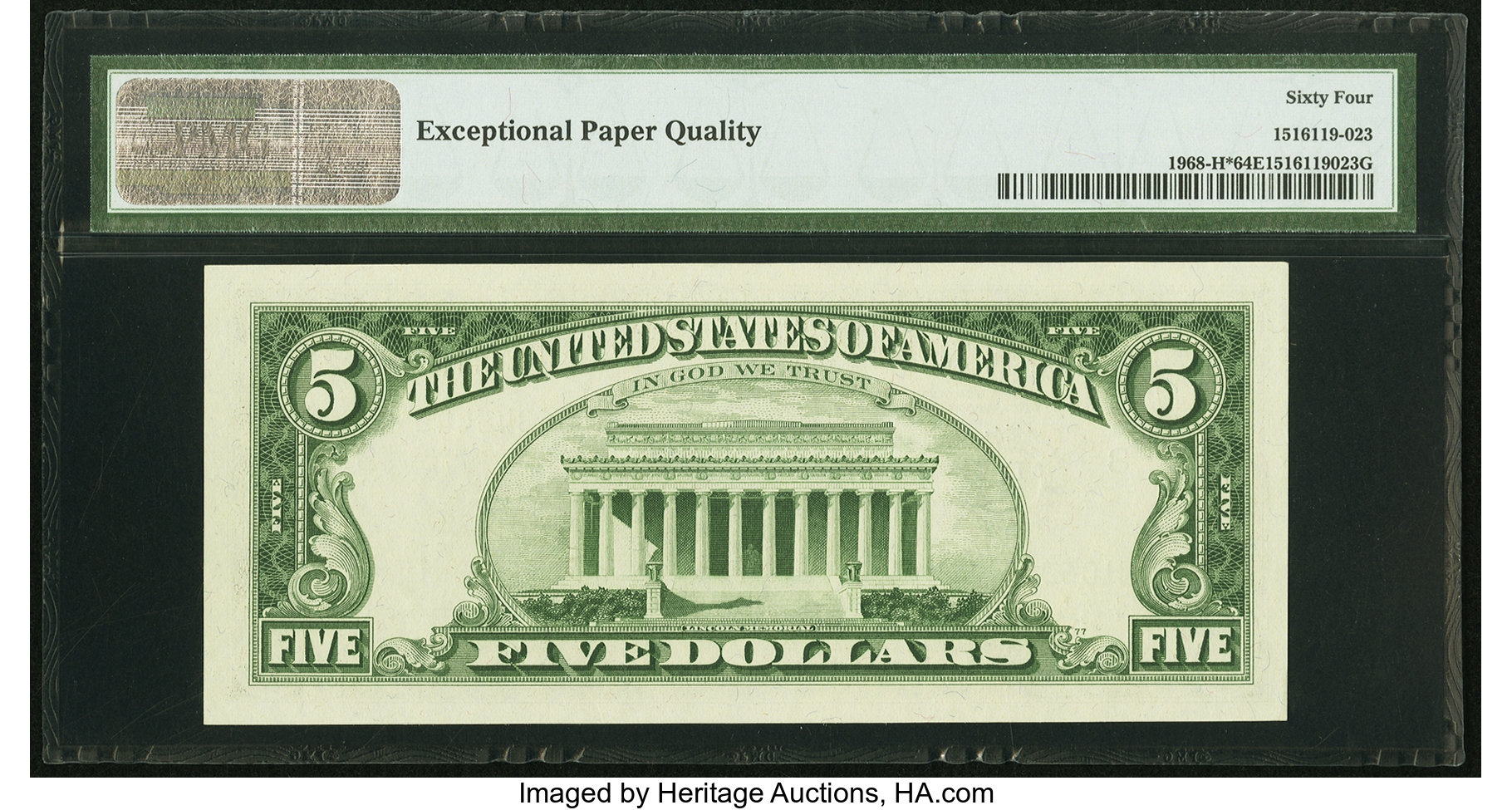 image for: Fr. 1968-H* $5 1963A Federal Reserve Note. PMG Choice Uncirculated 64 EPQ....