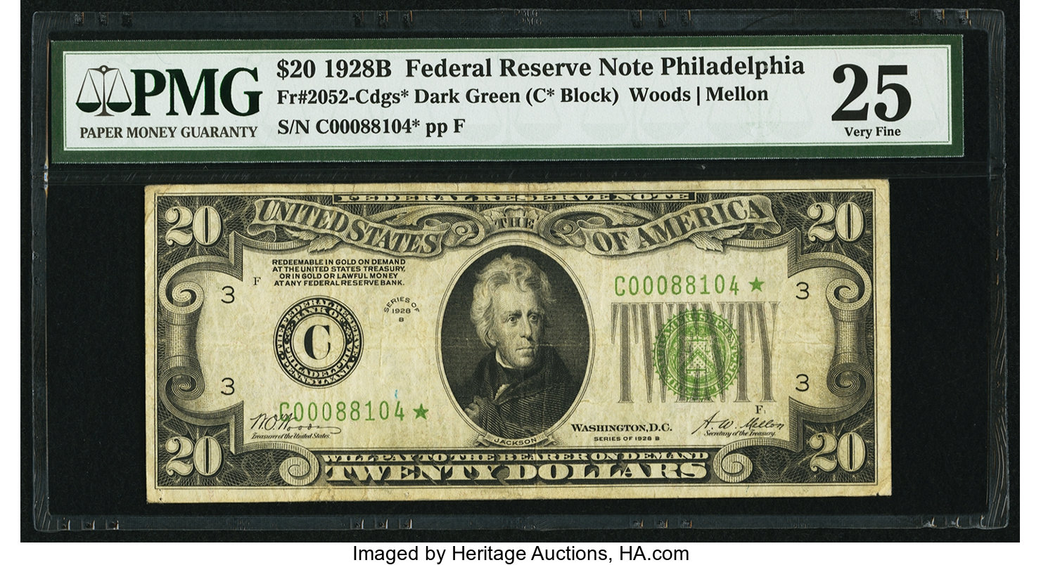 1928B $20 Replacement, Philadelphia (Fr. 2052C*)