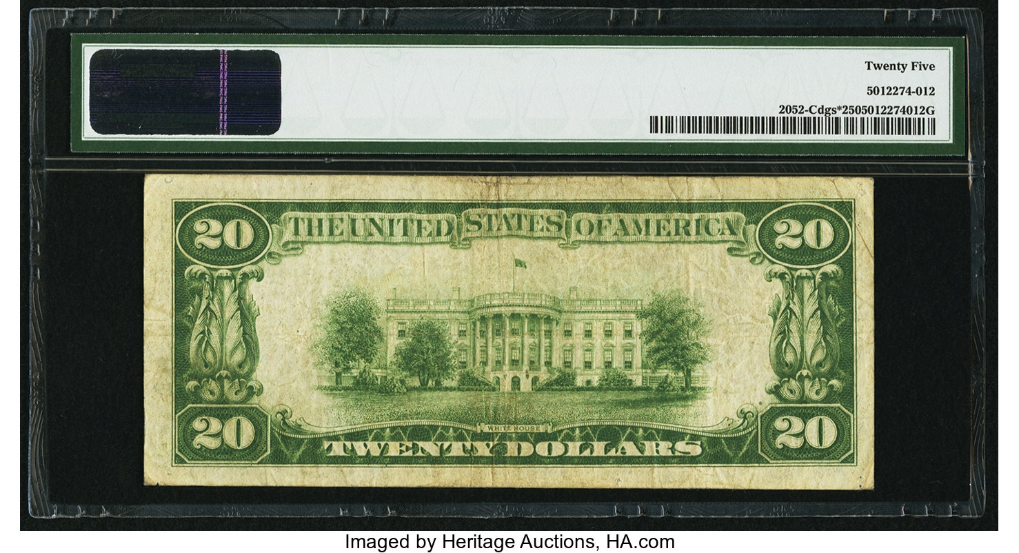 image for: Fr. 2052-C* $20 1928B Federal Reserve Note. PMG Very Fine 25....