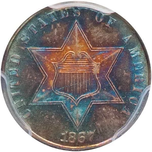image for: 3CS 1867 PCGS MS67 CAC