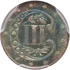 image for: 3CS 1867 PCGS MS67 CAC