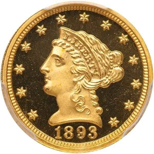 image for: $2.50 1893 PCGS PR67 DCAM CAC