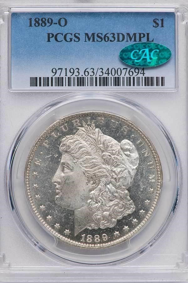 image for: $1 1889-O PCGS MS63 DMPL CAC