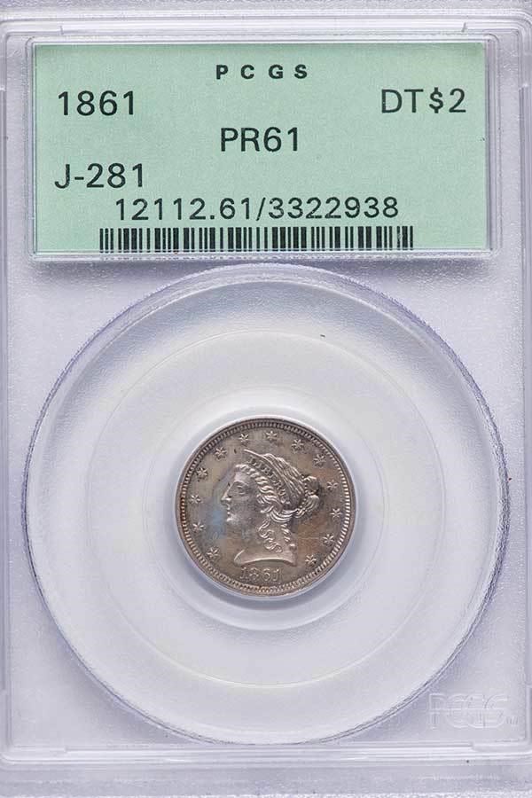 image for: $2.50 1861 J-281. PCGS PR61