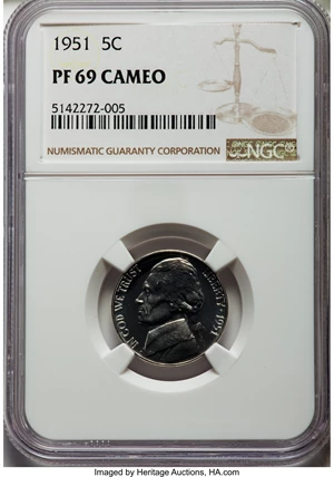 image for: 1951 5C PR69 Cameo NGC. NGC Census: (18/0). PCGS Population: (0/0). ...