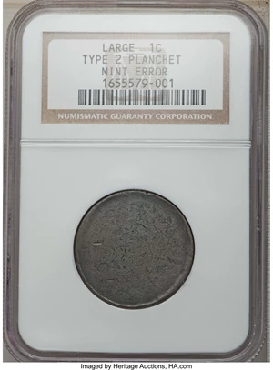 image for: No Date 1C Large Cent -- Type Two Planchet -- NGC....