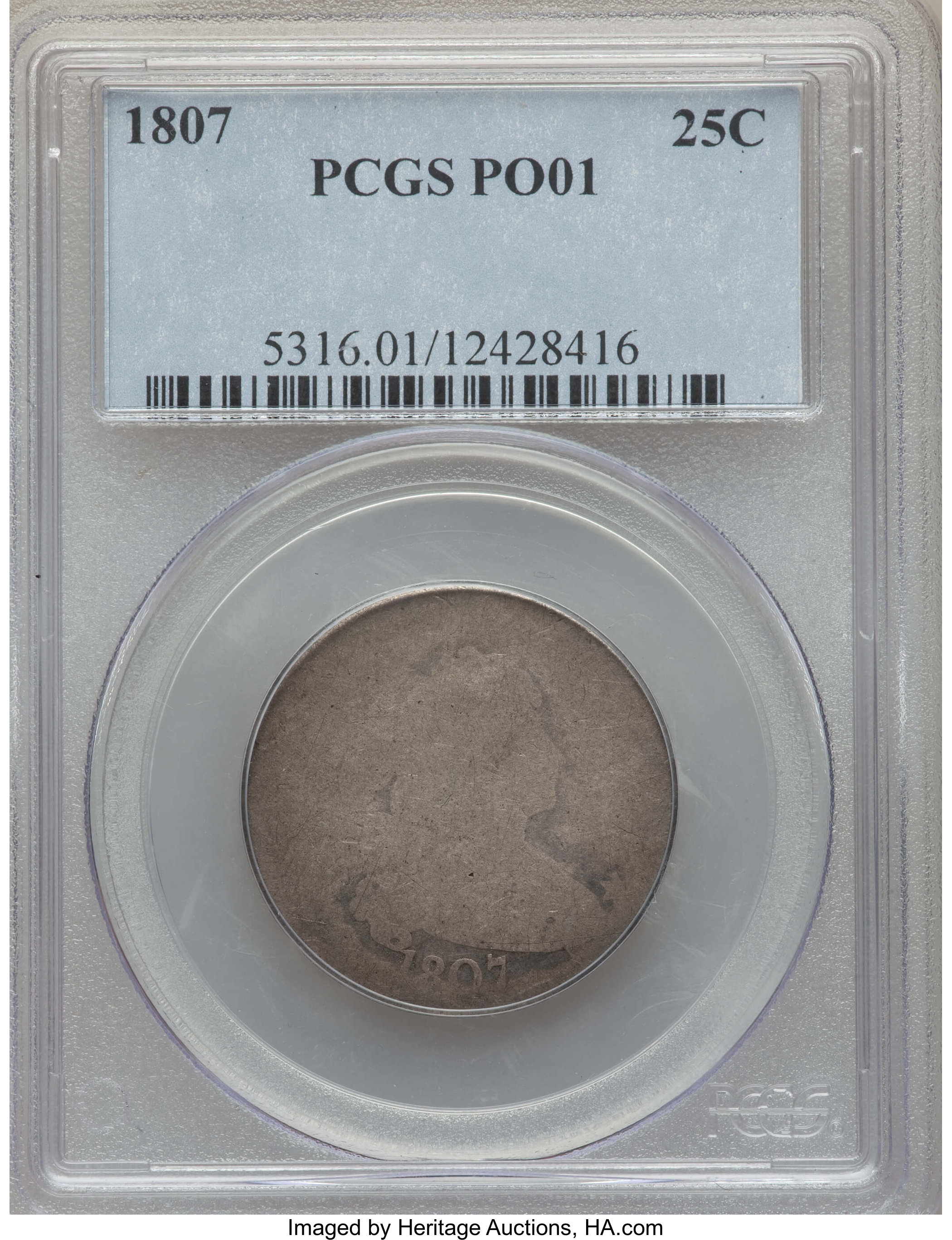 1807 25C Poor 1 PCGS. PCGS Population: (12/467). NGC Census: (1/194). Mintage 220,643. ...