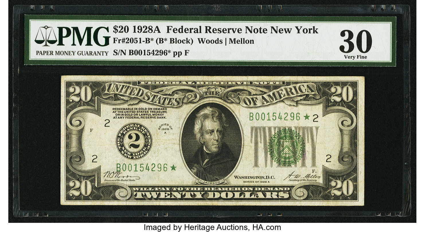 1928A $20 Replacement, New York (Fr. 2051B*)