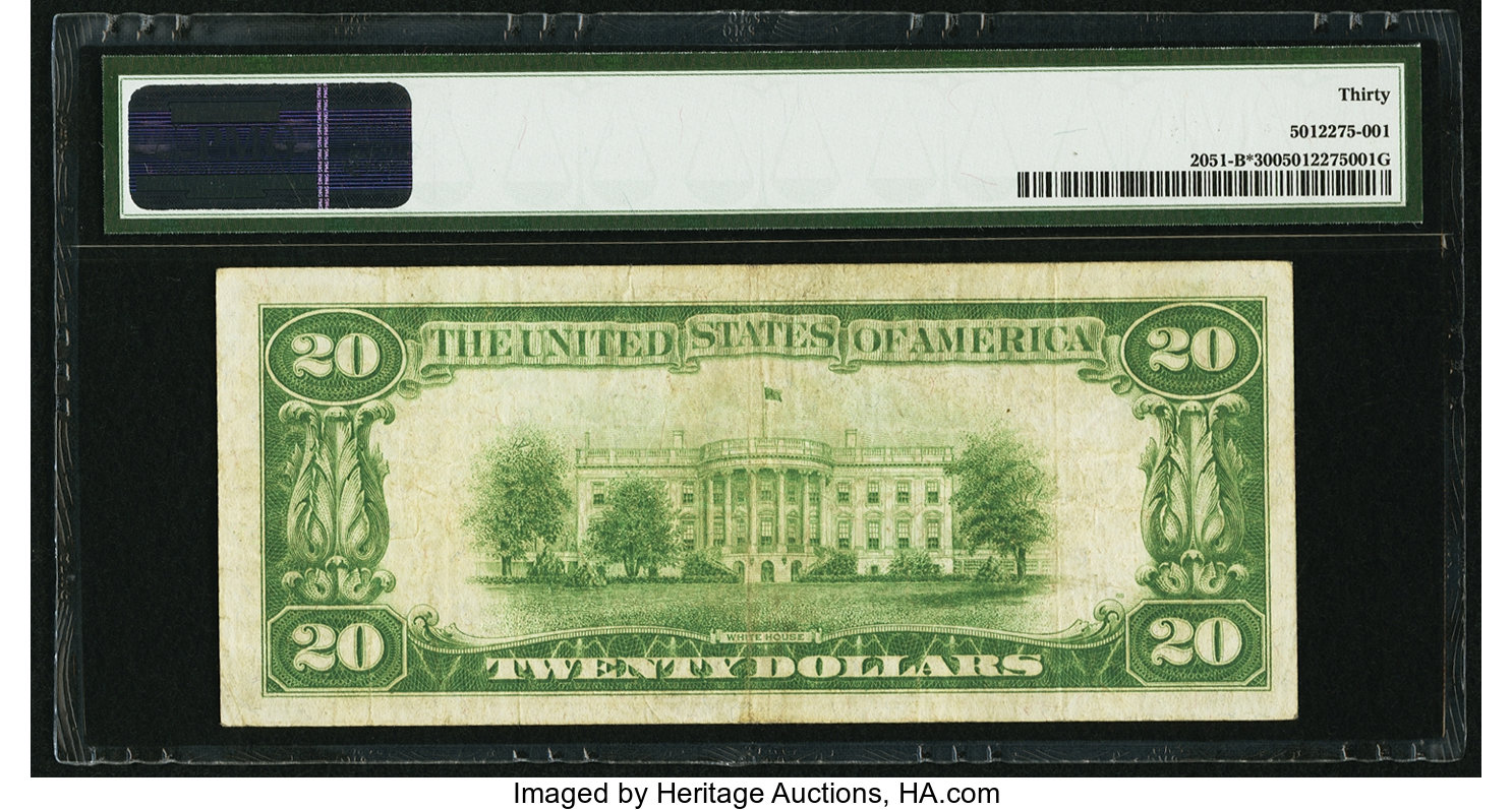 image for: Fr. 2051-B* $20 1928A Federal Reserve Note. PMG Very Fine 30....