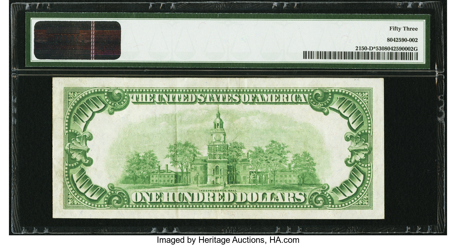 image for: Fr. 2150-D* $100 1928 Federal Reserve Note. PMG About Uncirculated 53....