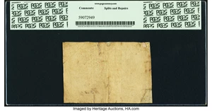 image for: Virginia October 5, 1778 $5 PCGS Very Fine 30....