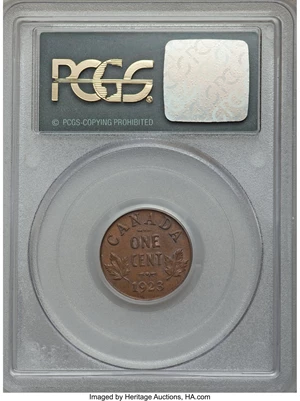 image for: George V Cent 1923 MS62 Brown PCGS