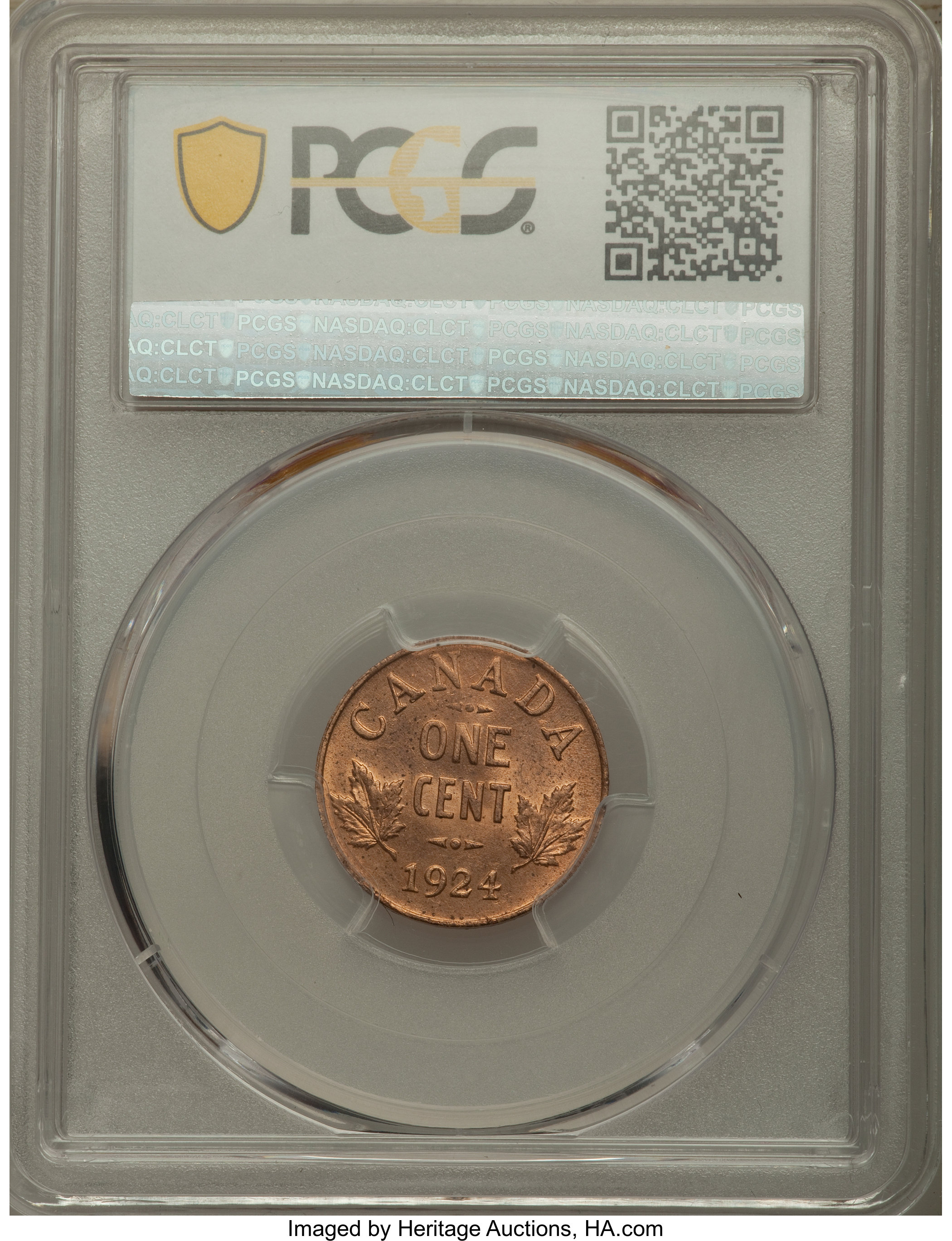 image for: George V Cent 1924 MS64 Red PCGS