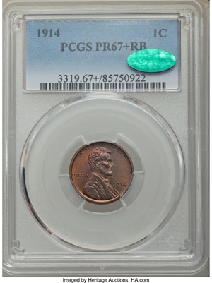 image for: 1914 1C PR67+ Red and Brown PCGS. CAC....