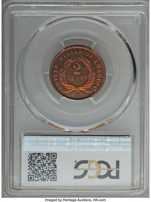 image for: 1868 2C PR67+ Red and Brown PCGS Secure....