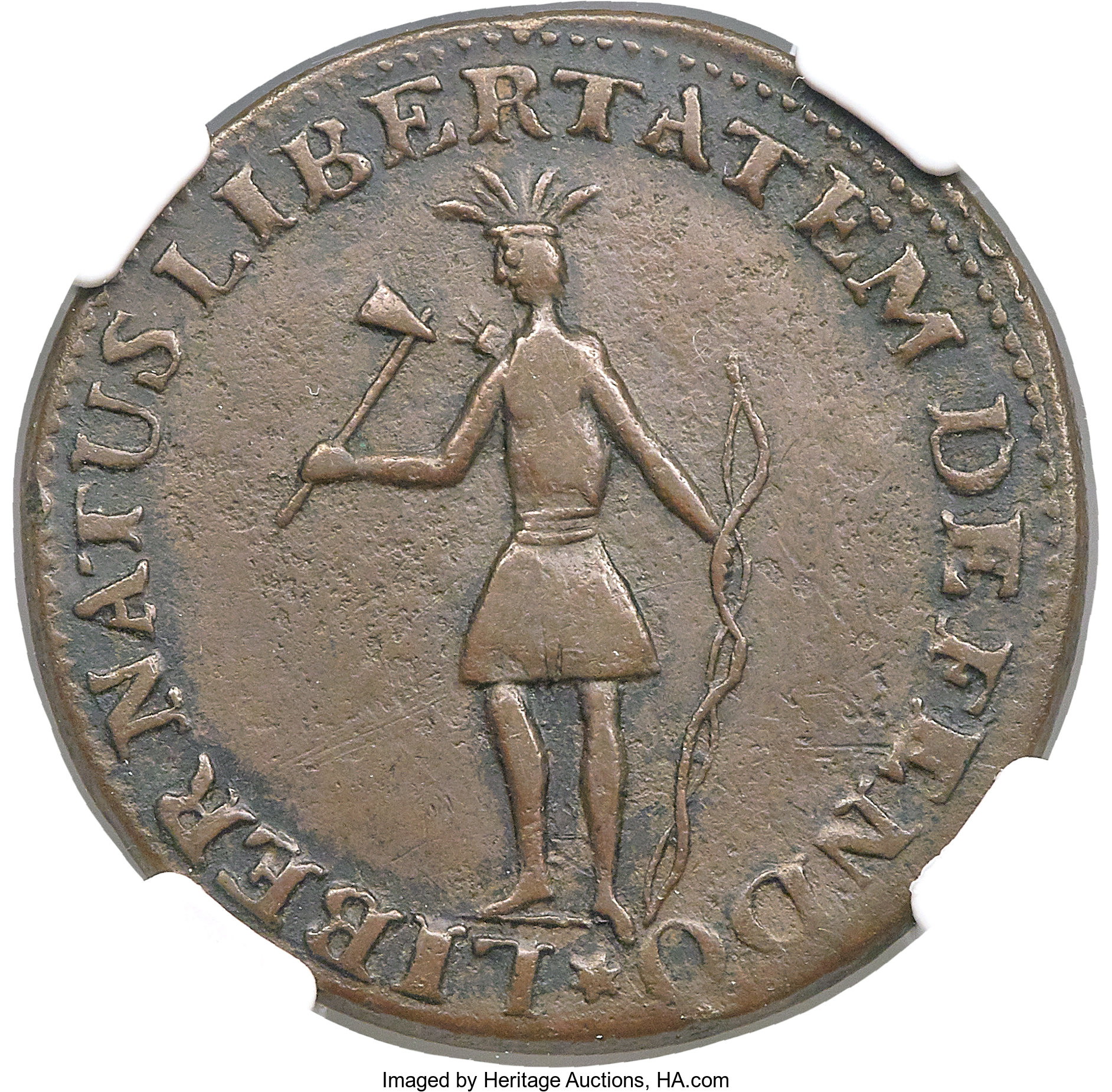 image for: 1787 N YORK Liber Natus, Excelsior Eagle on Globe Copper, XF40 NGC. Breen-991, W-5800, Low R.7....