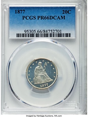 image for: 1877 20C PR66 Deep Cameo PCGS. BF-1, R.3....