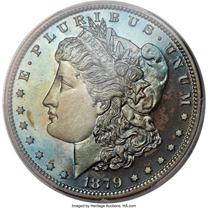 image for: 1879 $1 Morgan Dollar, Judd-1616, Pollock-1812, Low R.7, PR67+ Brown PCGS Secure....
