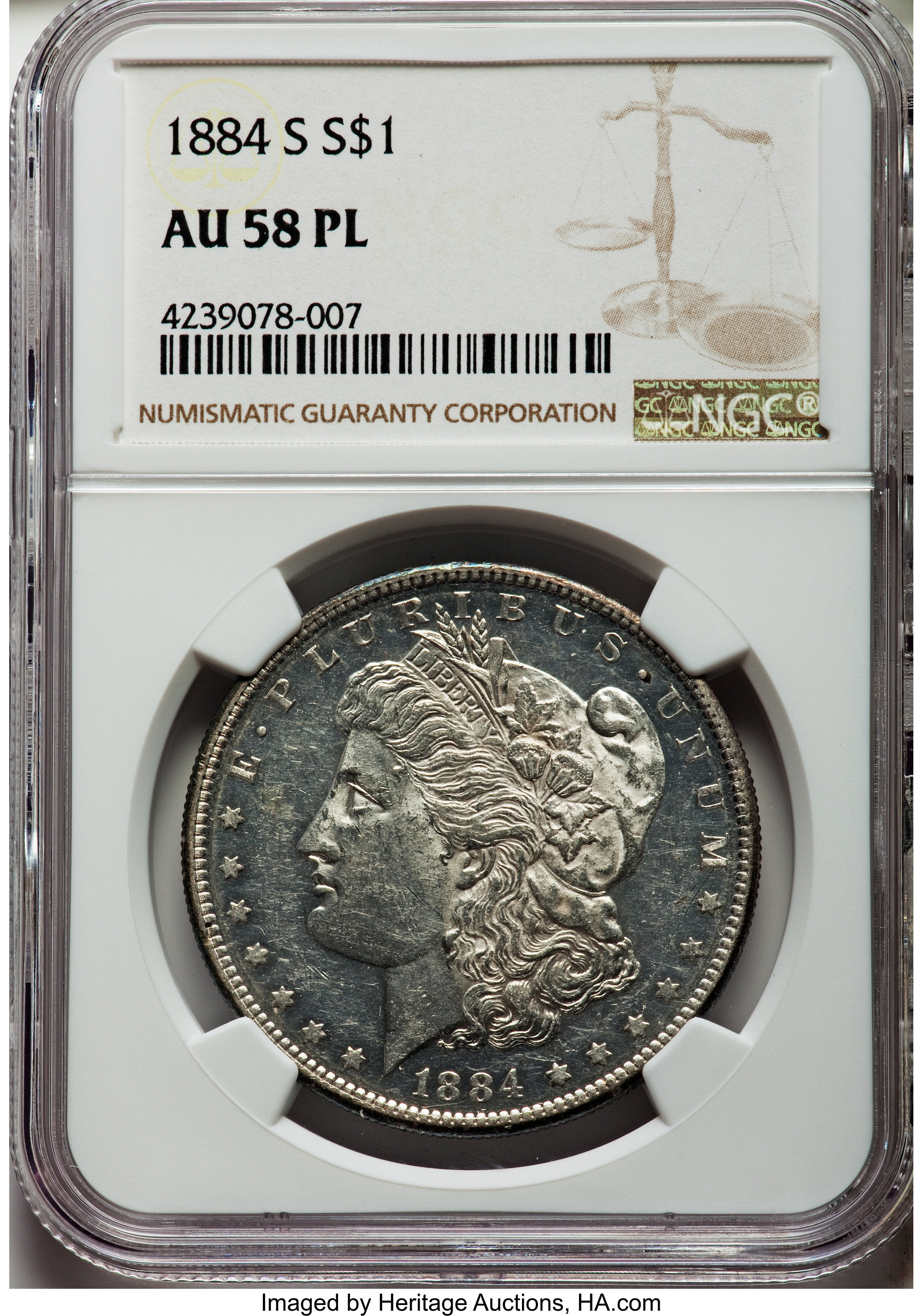 1884-S $1  MS PL AU53 PL CAC thumbnail 22